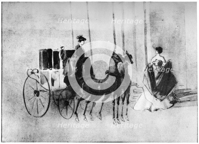 'Arriving at the Ball', 19th century, (1930).Artist: Constantin Guys