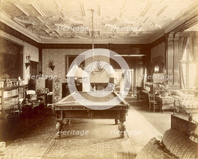 The Billiard Room at Ascott House, Buckinghamshire, 1889. Creator: Henry Bedford Lemere (1864-1944).