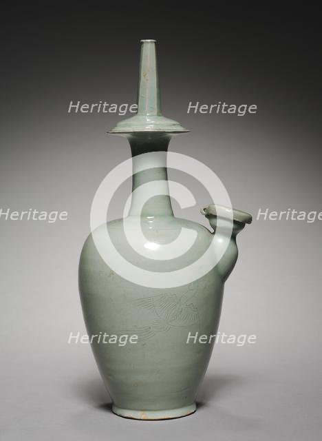 Water Ewer for Rituals (Kundika) with Incised Parrot Design, 1100s. Creator: Unknown.