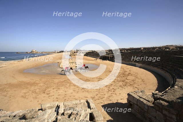 The stadium at Caesarea, Israel. Artist: Samuel Magal