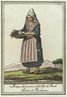 Costumes de Différent Pays, 'Femme des Environs de la Tête de Buch Landes de Bordeaux', c1797. Creator: Jacques Grasset de Saint-Sauveur.