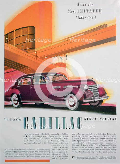 Advert for the Cadillac Sixty Special car, 1940. Artist: Unknown