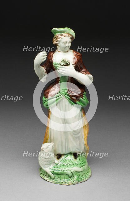 Shepherdess, Staffordshire, c. 1790. Creator: Staffordshire Potteries.