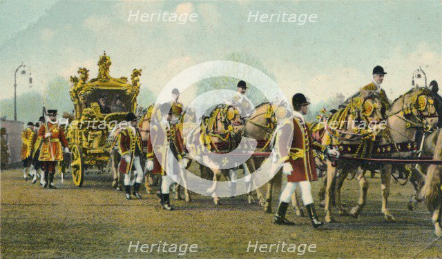 King Edward VII's State Coach used for Opening of Parliament, 1910 Artist: Unknown