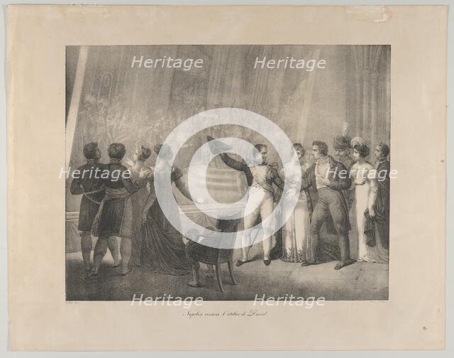 Napoleon and Josephine Visiting the Studio of David, January 4, 1808, ca. 1820-30. Creator: Charles Etienne Pierre Motte.