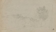 View of Wilson House and Gardens (recto); View of Wilson House and Gardens (verso), 1760/69 . Creator: Richard Wilson.