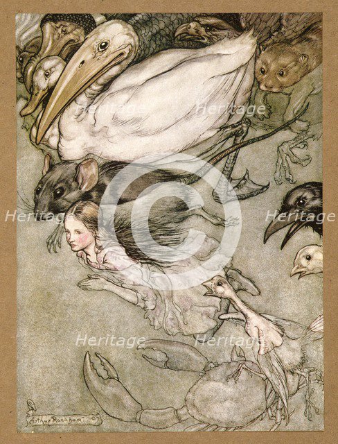 The Pool of Tears,  from Alice's Adventures in Wonderland, by Lewis Carroll, pub. 1907.