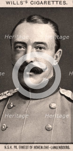 H.S.H, PR. Ernest of Hohenlohe-Langenbourg, 1908.Artist: WD & HO Wills