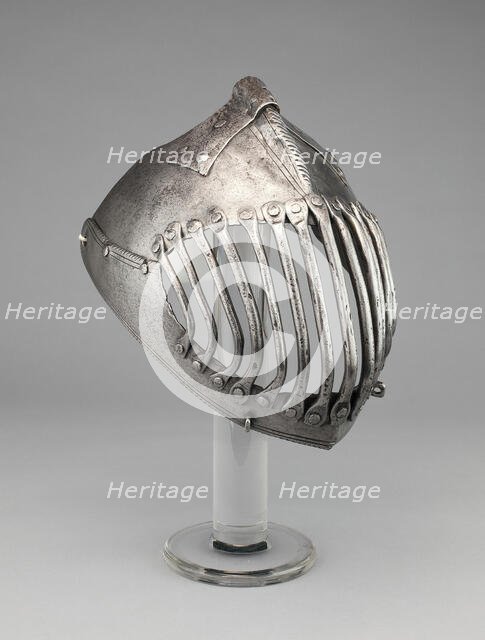 Barred Visor of a Close Helmet for the Gioco del Ponte, Pisa, c. 1600 or later. Creator: Unknown.