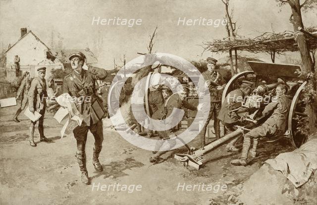 'With a British Battery at the Front', 1916. Creator: Unknown.