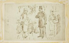 Gent in Tall Hat Addressing Butcher, n.d. Creator: Charles Samuel Keene.