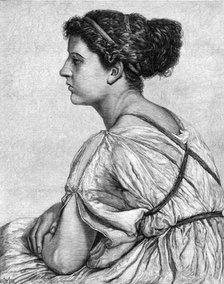 "A Young Greek Woman" by Edith Martineau, in the Exhibition at the Dudley Gallery, 1874. Creator: Unknown.