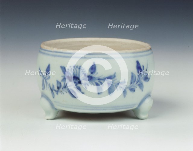 Blue and white tripod censer, Ming dynasty, China, 1467-1485. Artist: Unknown