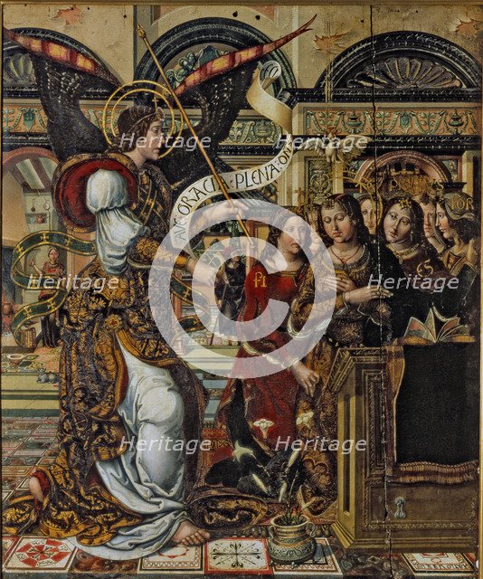  'The Annunciation', panel Painting attributed to the Master of Sigena.