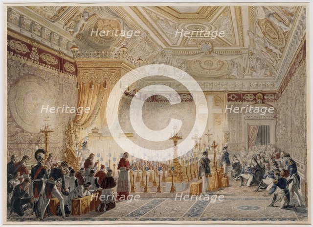 Chapelle Ardente of Louis XVIII at the throne room of the Tuileries on September 1824.