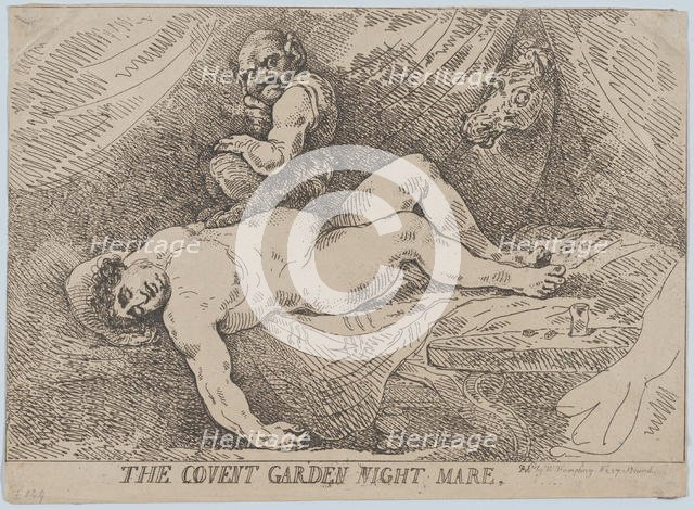 The Covent Garden Night Mare, April 20, 1784., April 20, 1784. Creator: Thomas Rowlandson.