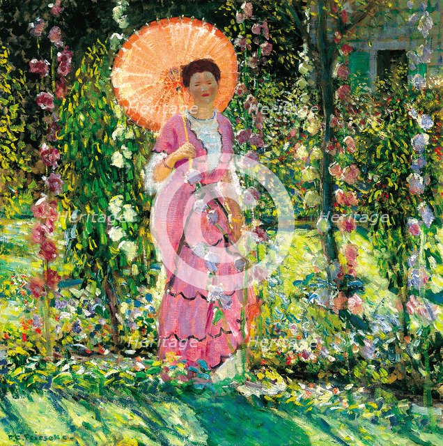Hollyhocks, c. 1912. Artist: Frieseke, Frederick Carl (1874-1939)