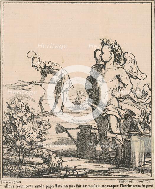 Allons pour année papa mars ..., 19th century. Creator: Honore Daumier.