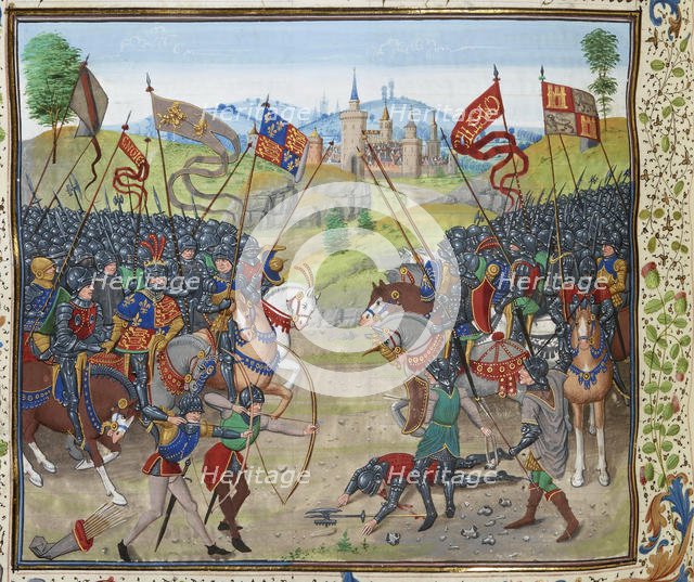 The Battle of Nájera on 3 April 1367, ca 1470-1475. Creator: Liédet, Loyset (1420-1479).