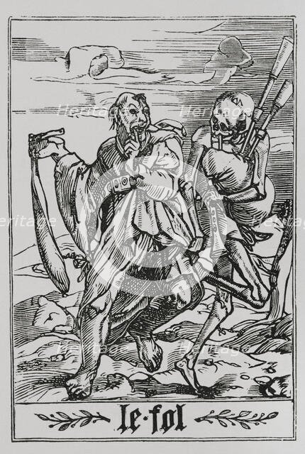 The Fool from "The Dance of Death", 1547, (1877). Creator: Unknown.