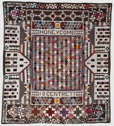 Honeycomb Centre Quilt, Michigan, 1877. Creator: Unknown.