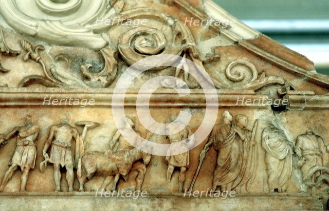 Sacrifice scene from the Ara Pacis, Rome, 9 BC. Artist: Unknown