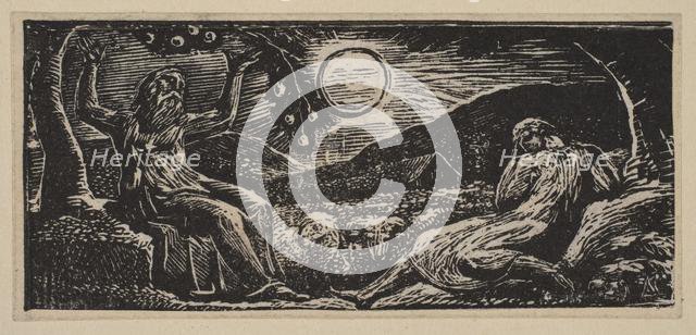 Thenot Under a Fruit Tree, from Thornton's Pastorals of Virgil, 1821. Creator: William Blake.