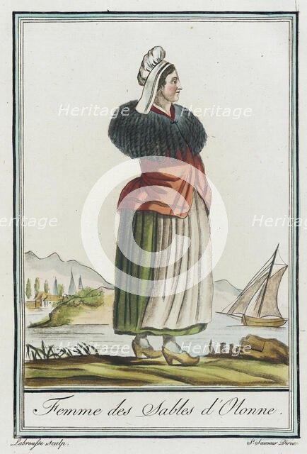 Costumes de Différent Pays, 'Femme des Sables d'Olonne', c1797. Creators: Jacques Grasset de Saint-Sauveur, LF Labrousse.
