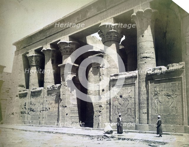 Temple facade, Edfu, Egypt, 19th century. Artist: Langaki