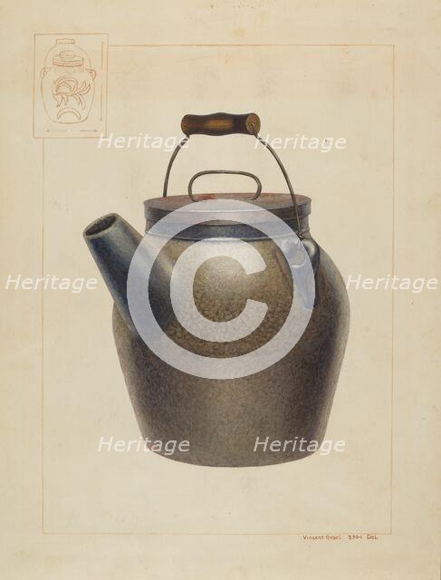 Water Crock, c. 1938. Creator: Vincent P. Rosel.