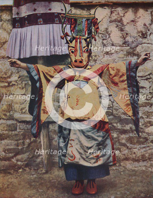 'Tibetan lama attired for the devil dance', c1935. Artist: Unknown.