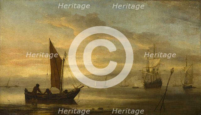 Sunset at Sea, 1680. Creator: Willem van de Velde the Younger.