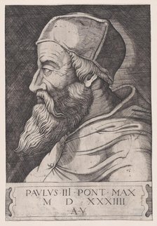 Pope Paul III in a Skullcap, ca. 1514-36. Creator: Agostino Veneziano.