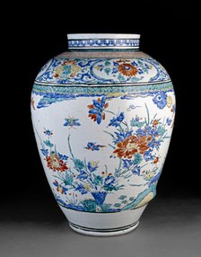 Misshapen baluster jar with flowers, c1670. Artist: Unknown.