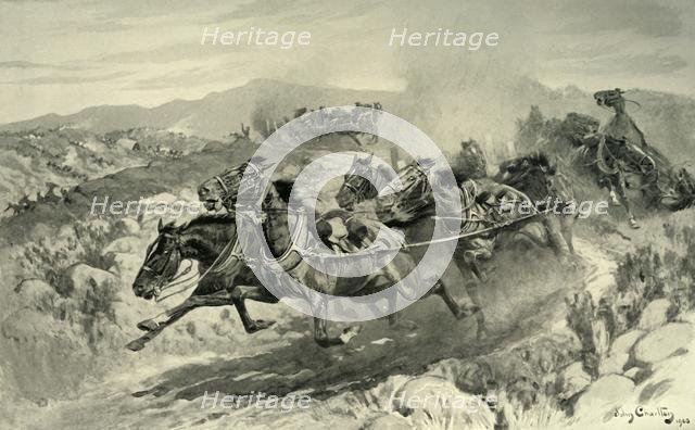 'The Disaster at Koornspruit: Driverless Teams Stampeding', 1901. Creator: John Charlton.