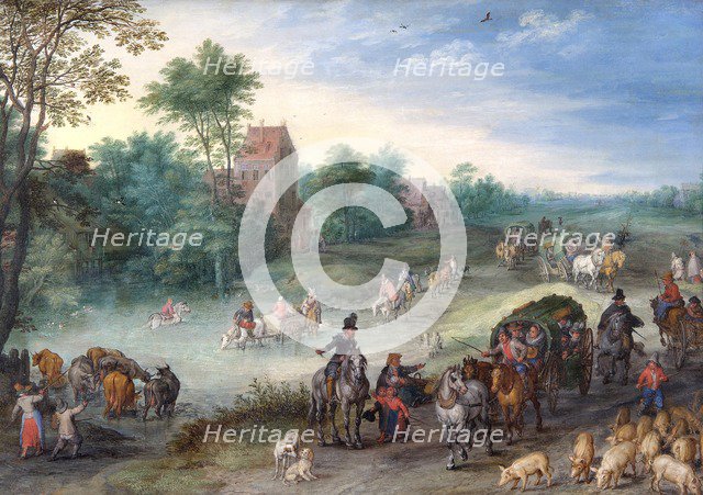 'Travellers on a Country road with Cattle and Pigs', 1616. Artist: Jan Brueghel the Elder.