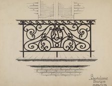 Wrought Iron Railing, c. 1936. Creator: Thomas Byrne.