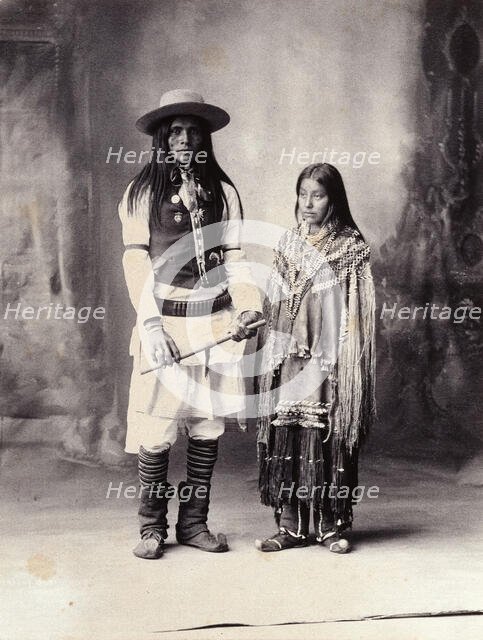A native American man and woman, (1898?). Creator: Frank A. Rinehart.