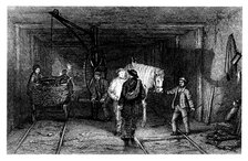 Underground scene in a coal mine, 1860. Artist: Unknown
