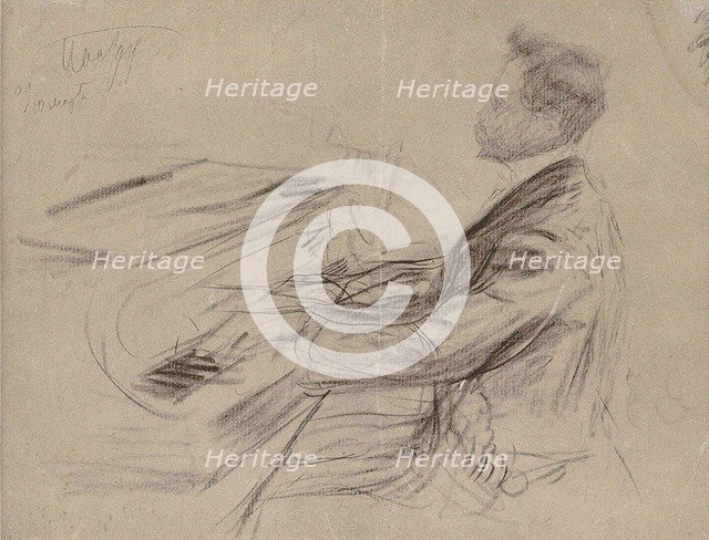 Alexander Scriabin (1872-1915) at the grand piano, 1909.