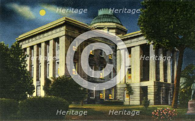 'Illuminated Night View of N.C. State Capitol, Raleigh, N.C.', 1942. Creator: Unknown.