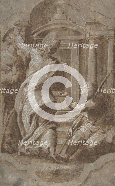 Saints Peter and John Healing a Cripple at the Gate of the Temple, 1501-47. Creator: Perino del Vaga.