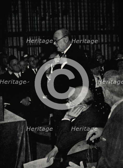 'Addressing a French Audience', 24 September 1936, (1945). Creator: Unknown.