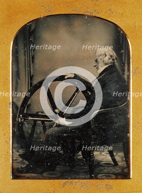 Self-Portrait with a Recent Invention, about 1854. Creator: William Constable.