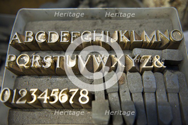 Letter stamps, Whitechapel Bell Foundry, 32-34 Whitechapel Road, Tower Hamlets, London, 2010 Artist: Derek Kendall.