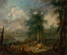 Romantic Landscape with Figural Staffage, 1770-1790. Creator: Unknown.