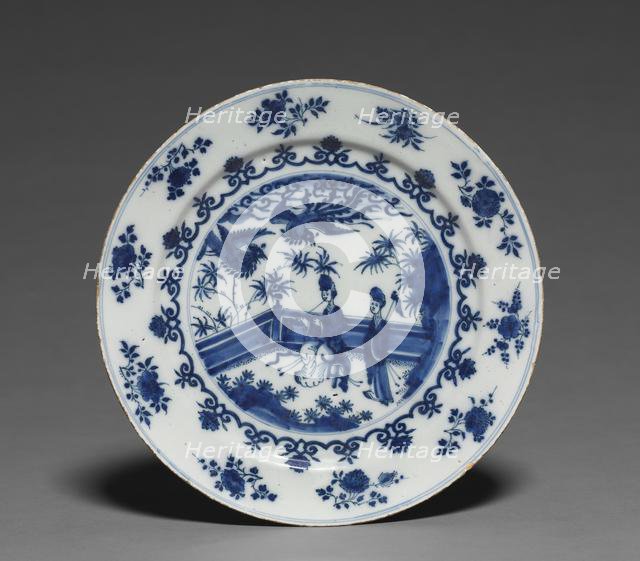 Delft Plate, c. 1690-1700. Creator: Adriaen Kocks (Dutch, active 1686-1701), attributed to.