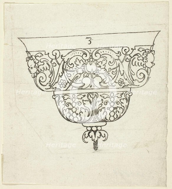 Plate 3, from XX Stuck zum (ornamental designs for goblets and beakers), 1601. Creator: Master AP.