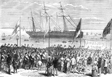 Return of the troops from the Ashantee War: arrival of the...42nd - the first note of welcome, 1874. Creator: Unknown.