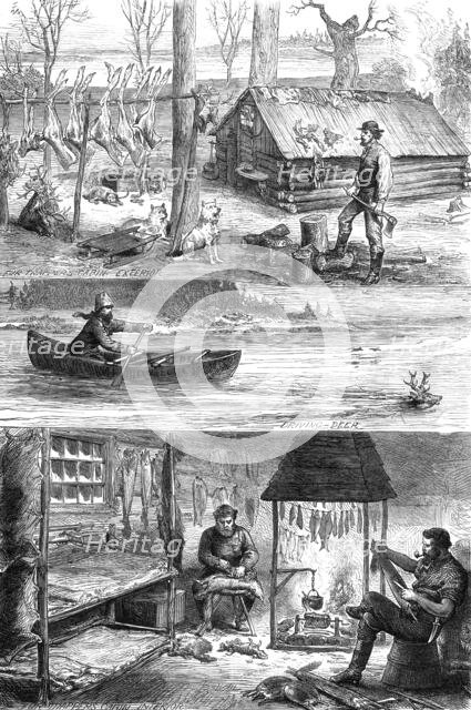 Fur trappers in the backwoods of Canada, 1880. Creator: Unknown.